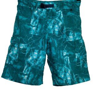 Lands End Swim Trunks Youth Boys L 10-12 H Husky Blue Ocean Cargo Swim Shorts